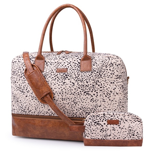 Other - Canvas parade bag Stylish Brown and Black Speckled Handbag Set